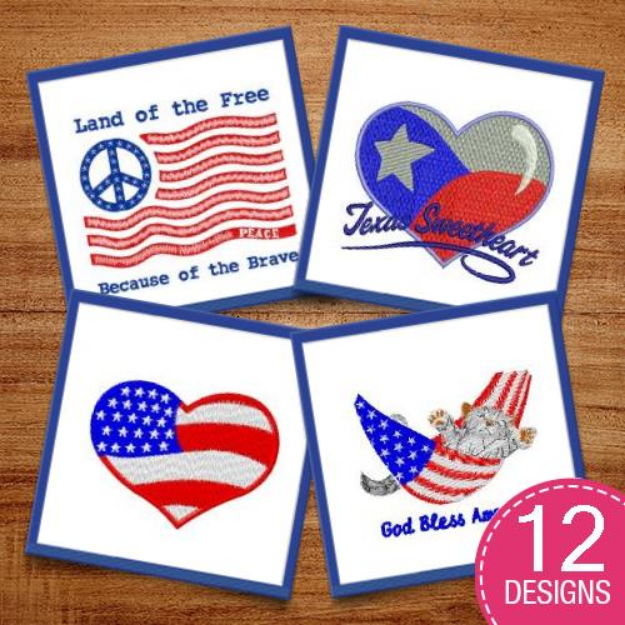 Picture of Proud To Be American Embroidery Design Pack