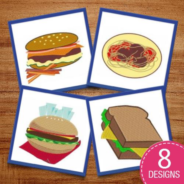 Picture of Cheeseburgers & Junk Food Embroidery Design Pack