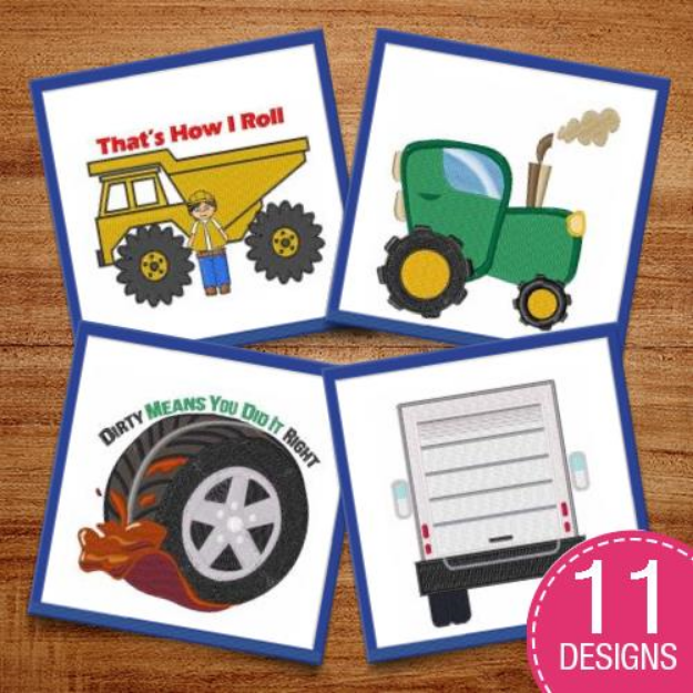 Picture of Trucks & Tractor Toys Embroidery Design Pack
