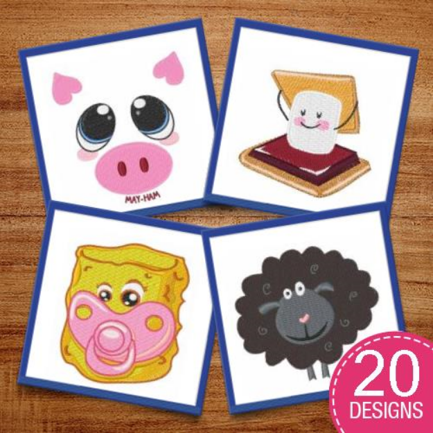 Picture of Humorous Captions & Characters Embroidery Design Pack
