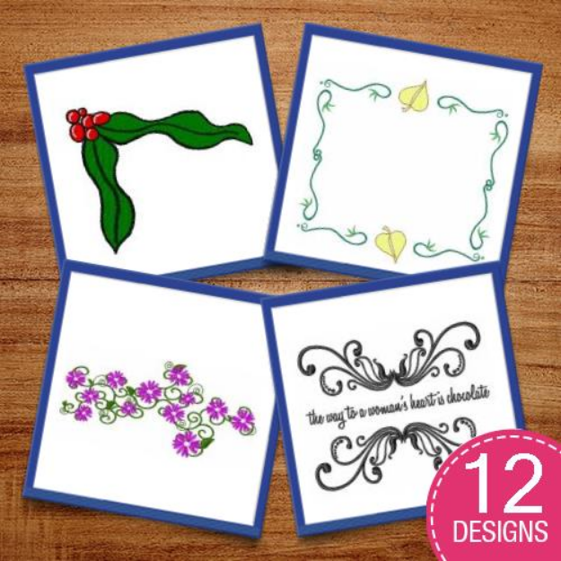 Picture of Border & Frame Embellishments Embroidery Design Pack