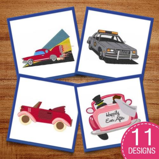 Picture of Kid Cars & Hot Rods Embroidery Design Pack