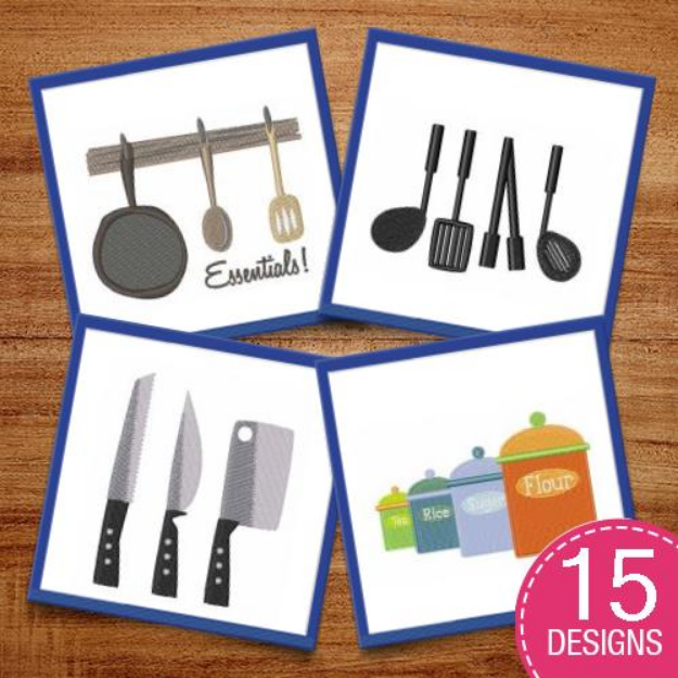 Picture of Cooking Utensils Embroidery Design Pack