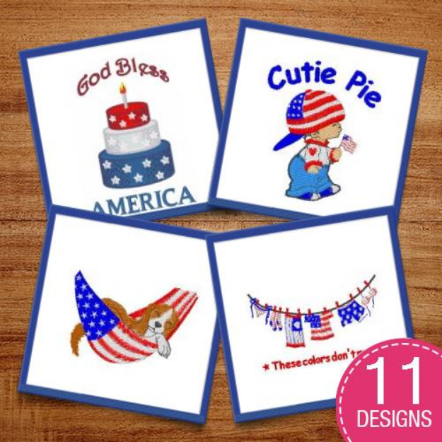 Picture of Patriotic Americana Embroidery Design Pack