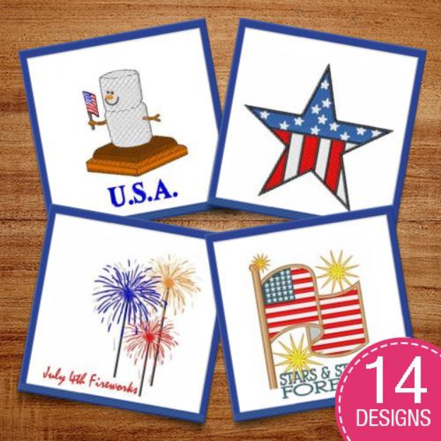 Picture of Stars & Stripes Forever Embroidery Design Pack