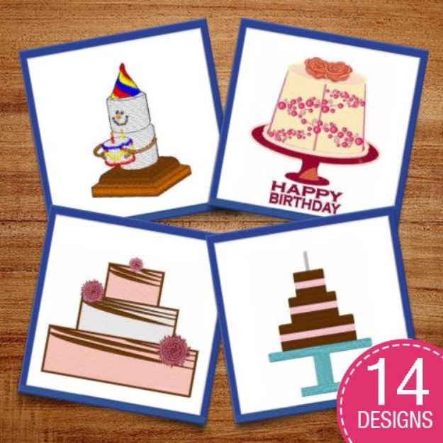Picture of Sweet Cakes & Desserts Embroidery Design Pack