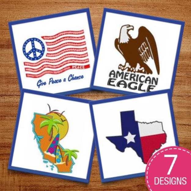 Picture of America - States Embroidery Design Pack