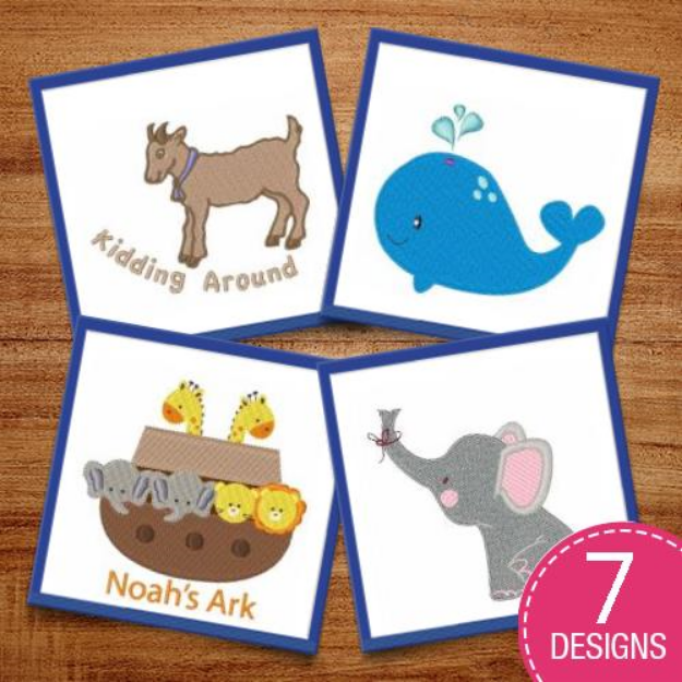Picture of Noah's Ark Nursery Animals Embroidery Design Pack