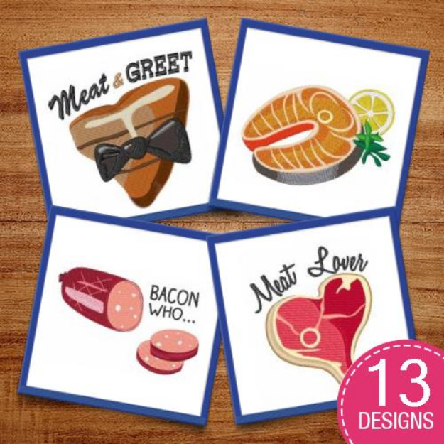 Picture of Meats & Junk Food Embroidery Design Pack