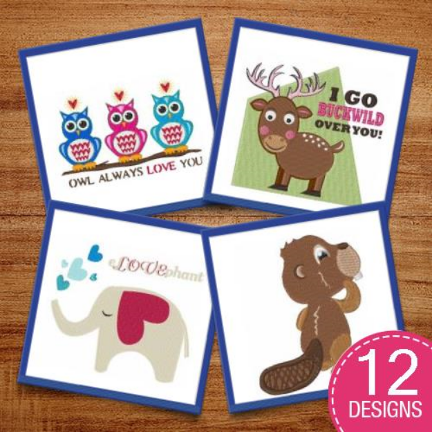 Picture of Humorous Animal Characters Embroidery Design Pack