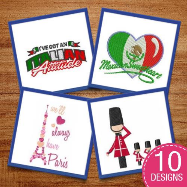 Picture of International Flags & Symbols Embroidery Design Pack