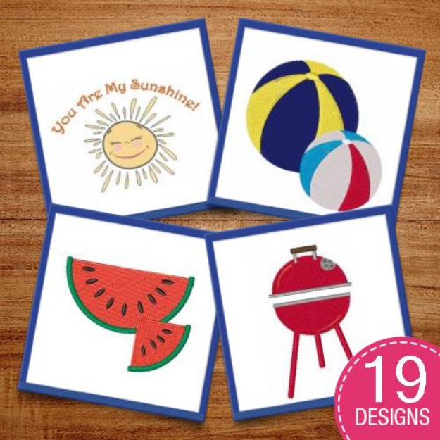 Picture of Summer Fun In The Sun! Embroidery Design Pack