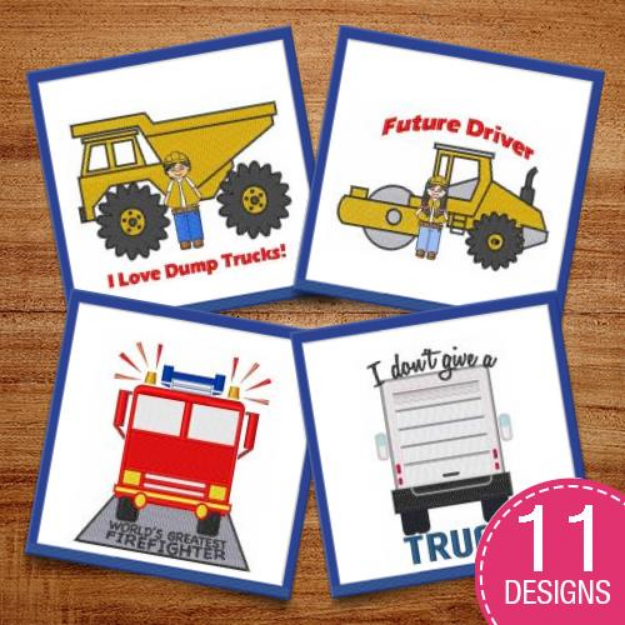 Picture of Toy Trucks & Tractors Embroidery Design Pack