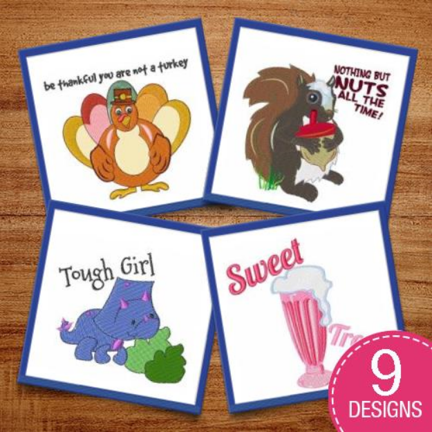 Picture of Silly & Fun Captions Embroidery Design Pack