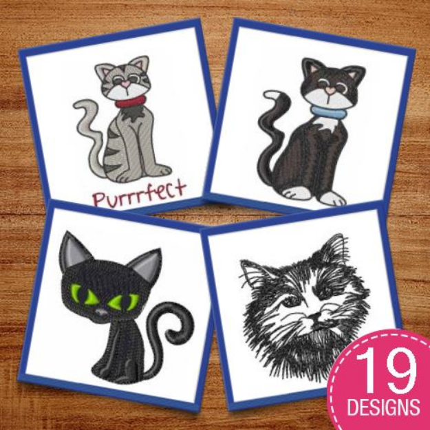 Picture of Fabulous Felines Embroidery Design Pack