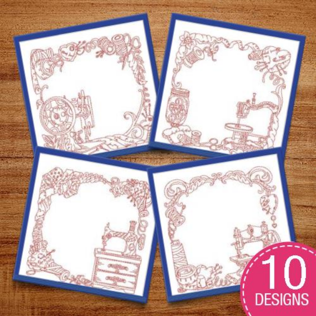 Picture of Vintage Sewing Machine Quilt Block Embroidery Design Pack