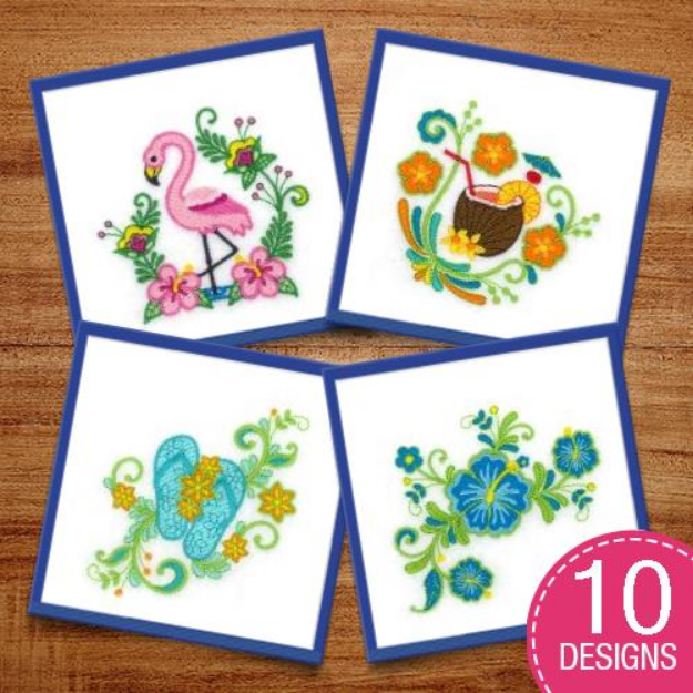 Picture of Jacobean Tropical Scenes Embroidery Design Pack