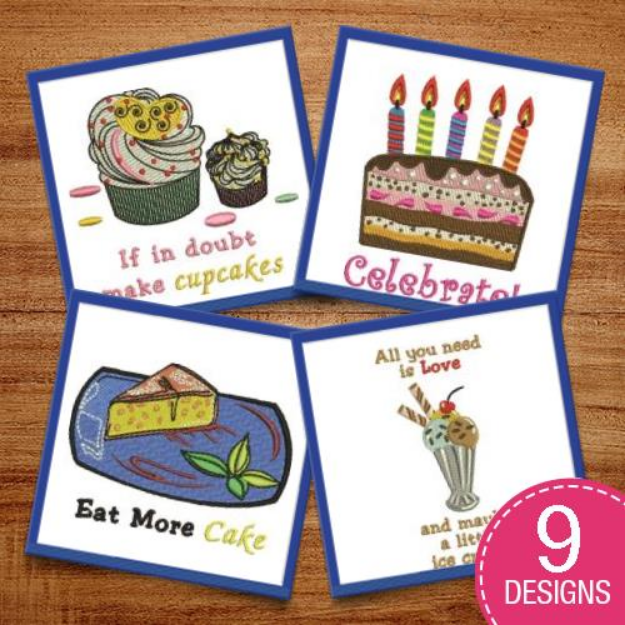 Picture of Sweet Treat Desserts Embroidery Design Pack