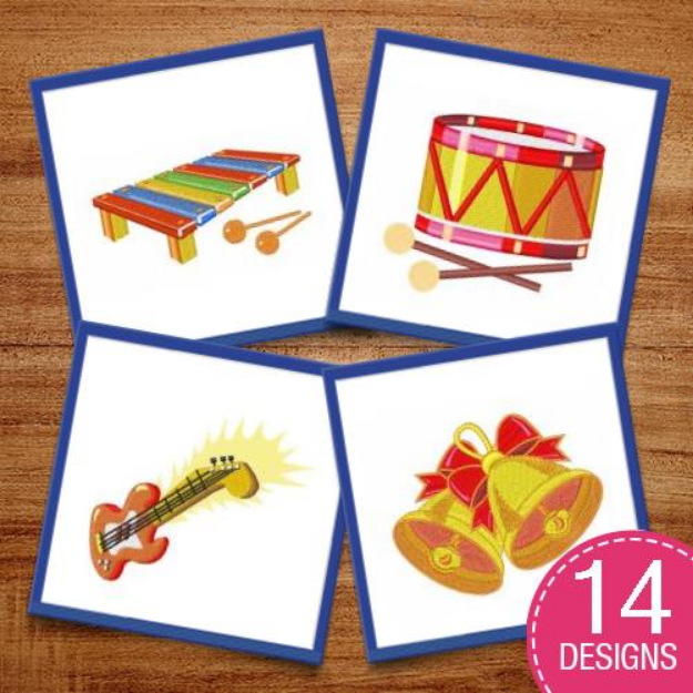 Picture of Musical Instruments Embroidery Design Pack