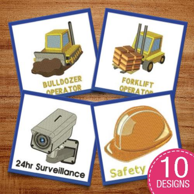 Picture of Construction Vehicles & Tools Embroidery Design Pack