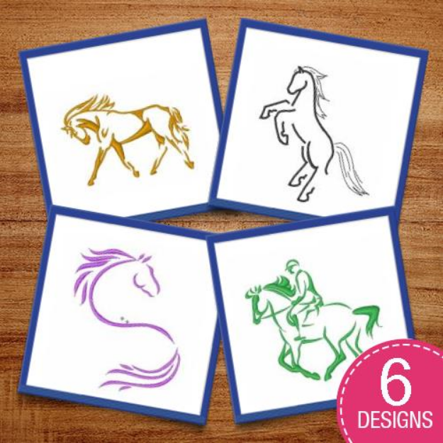 Picture of Elegant Equestrians Embroidery Design Pack