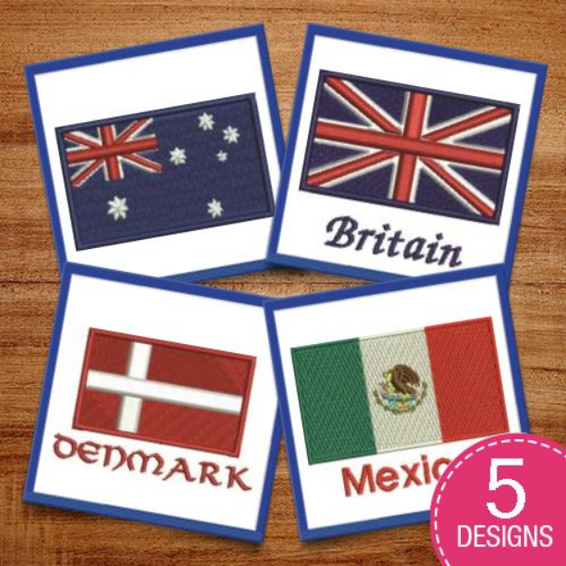 Picture of International Flags Embroidery Design Pack