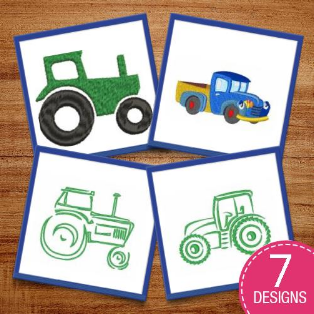 Picture of Tractors & Trucks Embroidery Design Pack