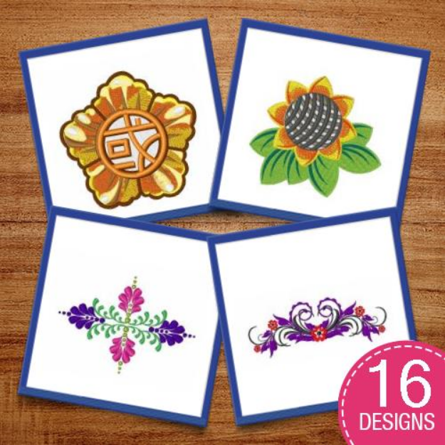 Picture of Floral Embellshments Embroidery Design Pack