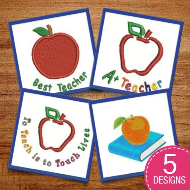 Picture of An Apple For Teacher Embroidery Design Pack