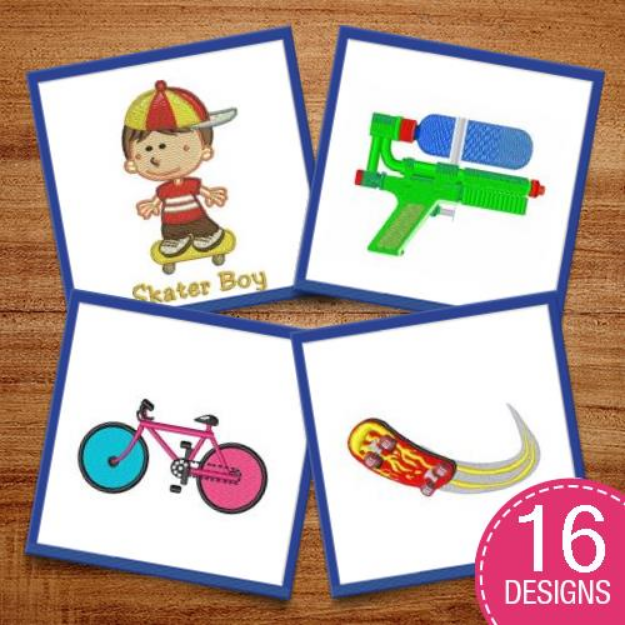 Picture of Outdoor Summer Fun & Games Embroidery Design Pack