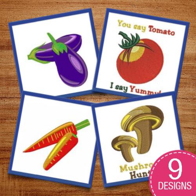 Picture of Very Veggie Embroidery Design Pack