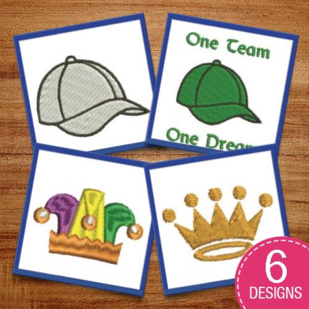 Picture of Hats & Crowns Embroidery Design Pack