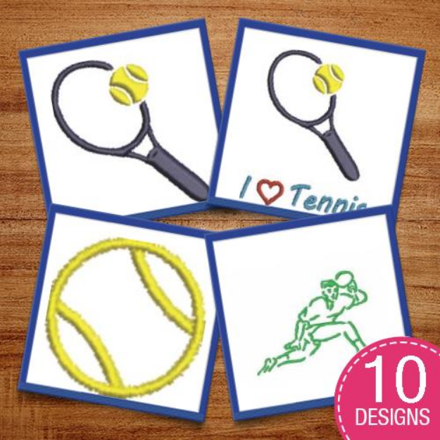 Picture of Ace Tennis Designs Embroidery Design Pack