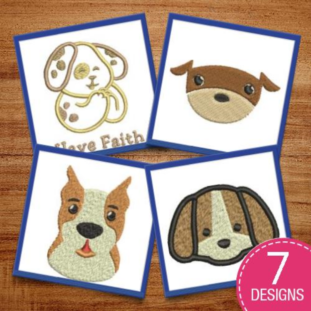 Picture of Canine Heads Embroidery Design Pack