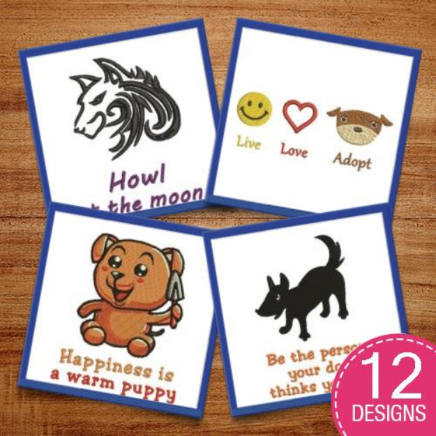 Picture of Humorous Dogs & Puppies Embroidery Design Pack