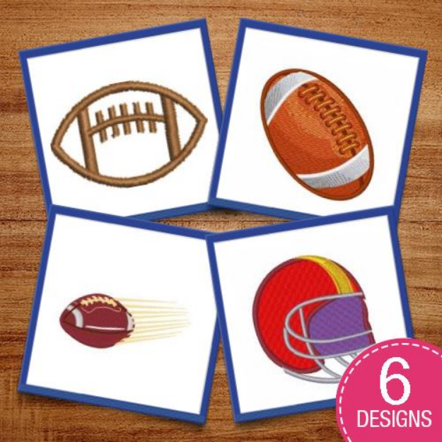 Picture of Gridiron Football Embroidery Design Pack