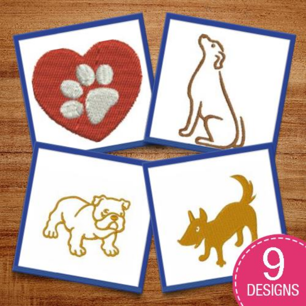 Picture of Dogs, Puppies & Paws Embroidery Design Pack