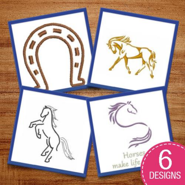 Picture of Southwestern Horses Embroidery Design Pack