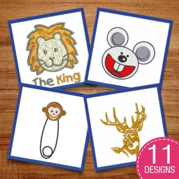 Picture of Mammal Heads & Outlines Embroidery Design Pack