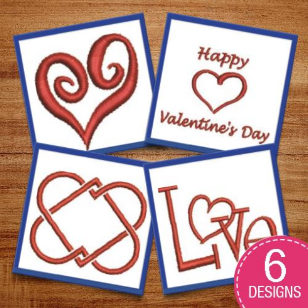 Picture of Valentines Day Outlines Embroidery Design Pack