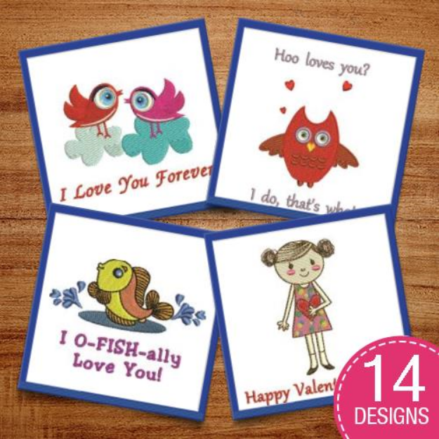Picture of Sweethearts Day Love Embroidery Design Pack