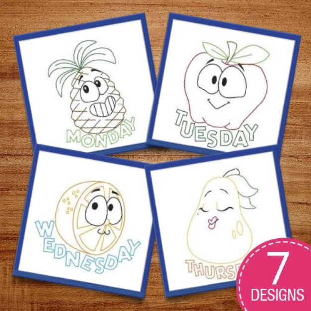 Picture of Happy Fruit Days Embroidery Design Pack
