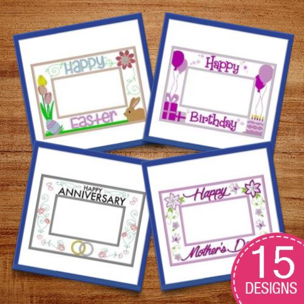 Picture of Holiday Frames & Cards Embroidery Design Pack