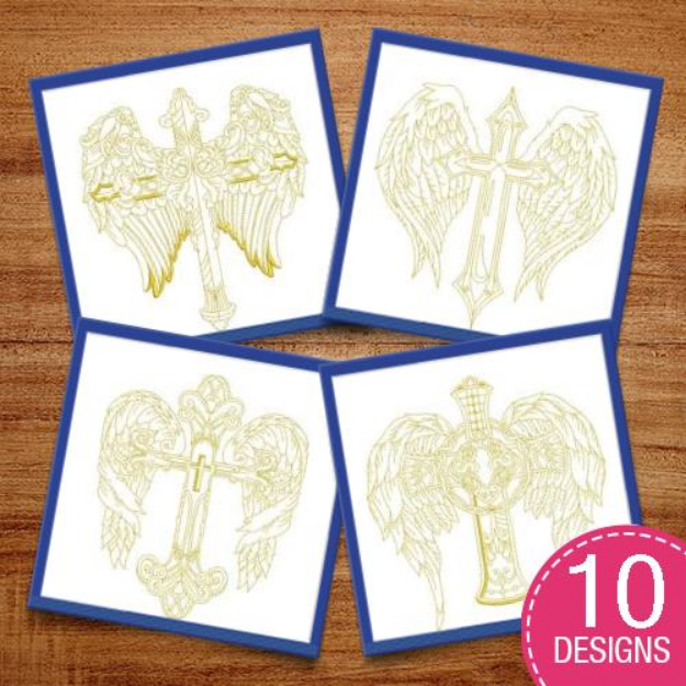 Picture of Winged Cross Embroidery Design Pack
