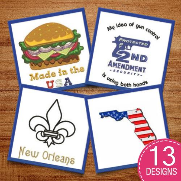 Picture of USA Symbols & Patches Embroidery Design Pack