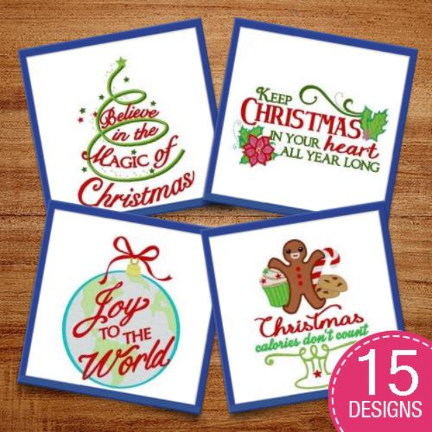 Picture of Keep It Positive Christmas Embroidery Design Pack