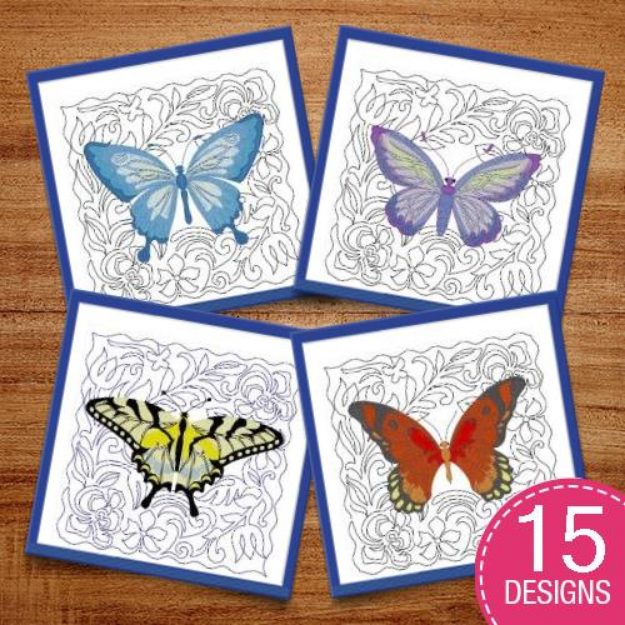 Picture of Butterfly Quilt Embroidery Design Pack