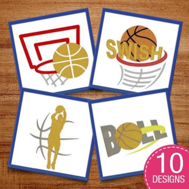 Picture of Basketball 4x4 Mini Collection Embroidery Design Pack