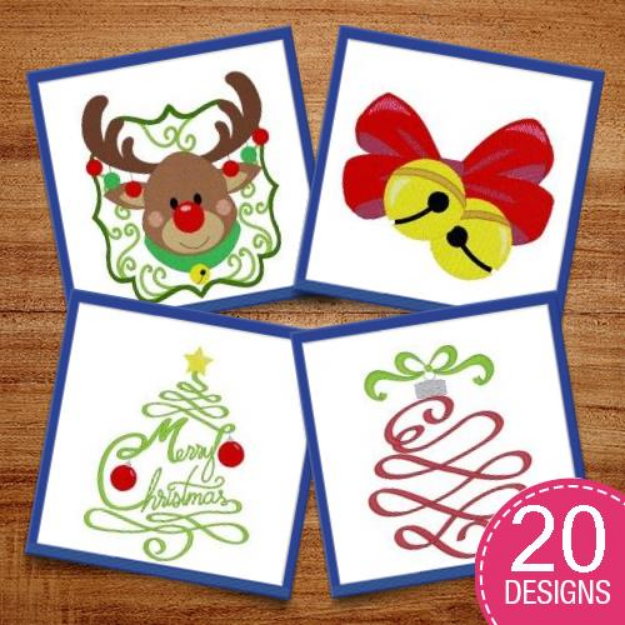Picture of Christmas Placemats & Napkins Embroidery Design Pack