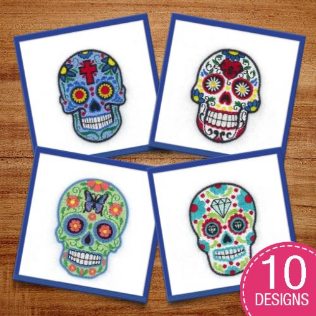 Picture of Sugar Skulls Embroidery Design Pack